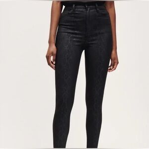Dynamite Black Snakeskin super high waist Skinny Jeans